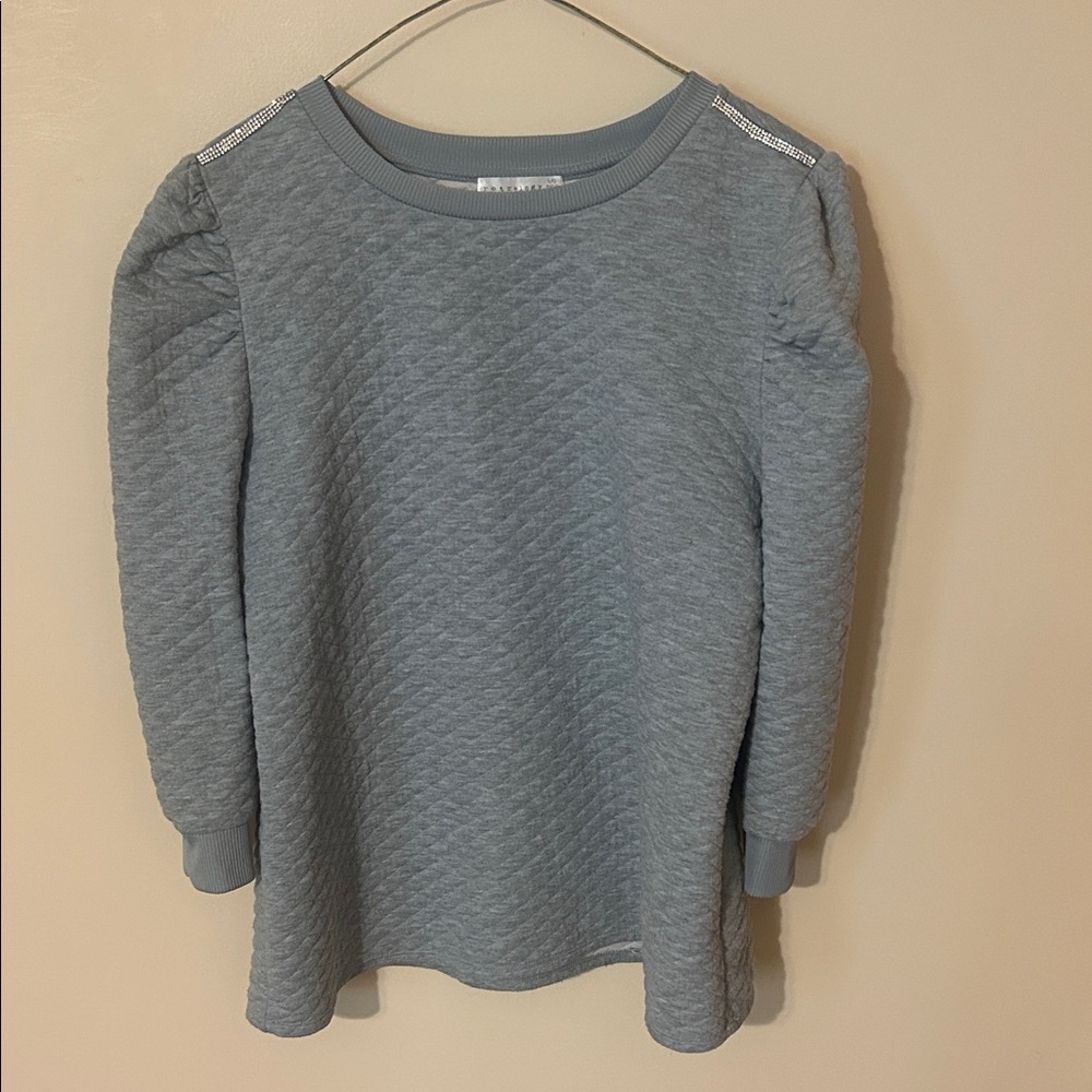 Retrelogy Quilted Gray Long Sleeve Top XL
